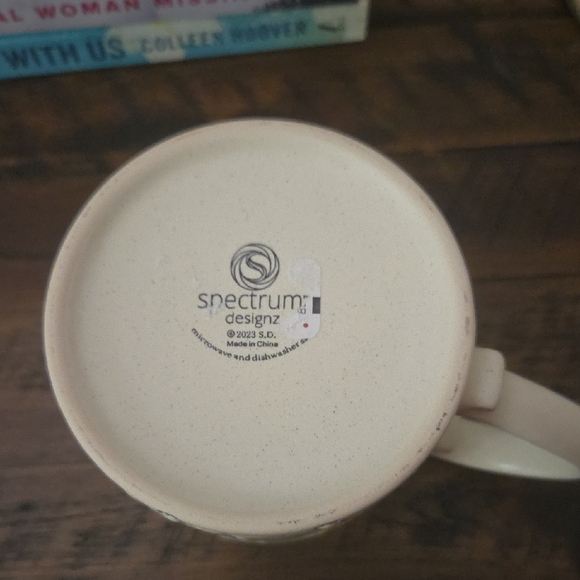 White and Pink Ceramic Mug with Playful Dog Design - Picture 6 of 7